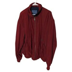 Faconnable Men's Jacket XL Maroon Red‎ Water Resistant Windbreaker Coat